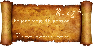 Mayersberg Ágoston névjegykártya